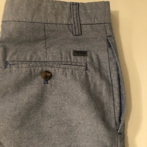 IZOD Mens Flat Front Blue Shorts Size 30 - Picture 2 of 6